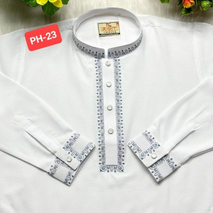 চায়না জাফরান স্টিচ পাঞ্জাবি-PH23